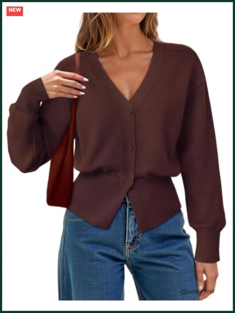 Women's Open Front Cardigan Sweater Long Sleeve Knitted Button Peplum V-Neck